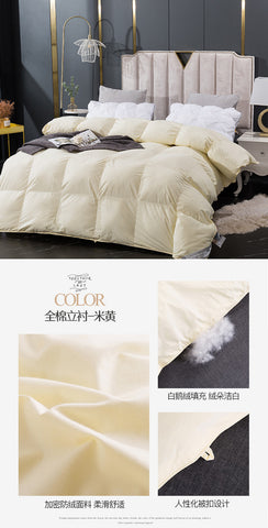 Luxury 100% Goose Down Soft Duvet Blanket King Queen Twin Size Comforter Bedding Filler Bread Shape Super Warm Quilt