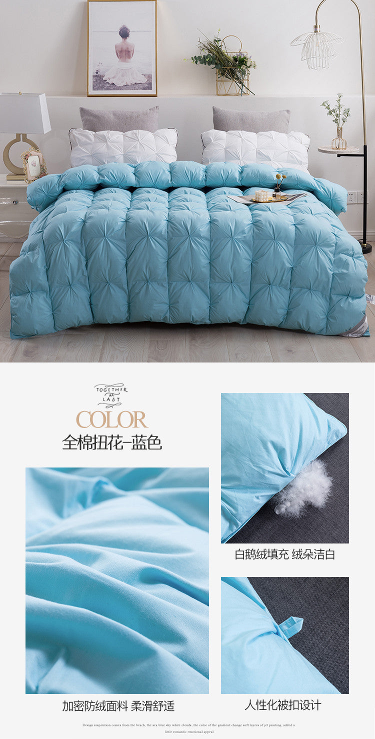 Luxury 100% Goose Down Soft Duvet Blanket King Queen Twin Size Comforter Bedding Filler Bread Shape Super Warm Quilt