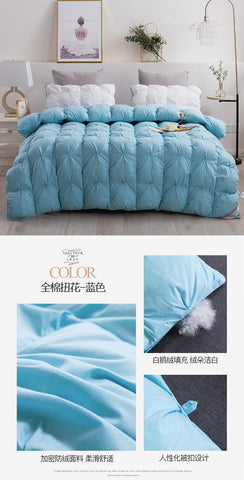 Luxury 100% Goose Down Soft Duvet Blanket King Queen Twin Size Comforter Bedding Filler Bread Shape Super Warm Quilt