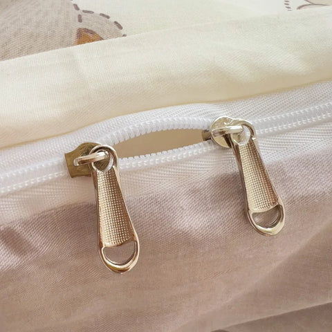 Cute Bear Duvet Cover Set for Teens, 3-Pieces Set 100%Cotton Comforter Cover with Pillow Shams, Soft Comfortable Kids Bedding