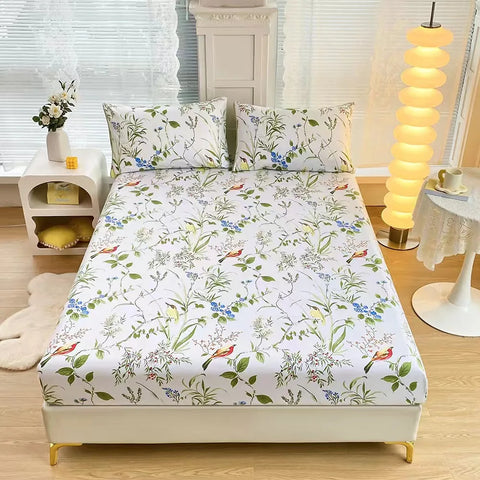 Bonenjoy Sheet on Rubber Band Kids Bed Sheet Cartoon Cars Printed Fitted Sheet for Boy Single Fitted Bed Sheet with Pillowcase
