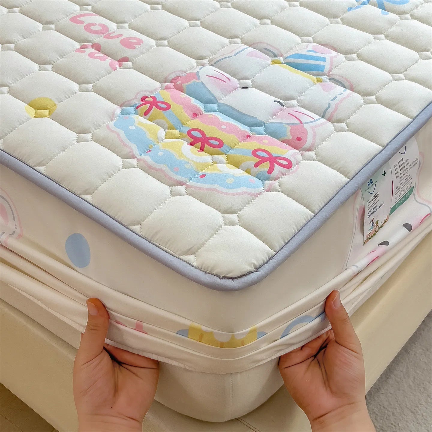 1pc Thicken Bed Cover Printed Bedspread Adulst Kids Room Bed Linen Skin-friendly Mattress Protector 침대커버 (No Pillowcase)