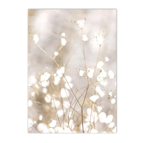 Nordic Beige Dandelion Painting Poster Reed Canvas Art Print Flower Posters Bunny Tail Grass Wall Art Picture Living Room Decor