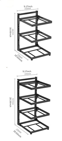 Kitchen Shelf Space-saving Kitchenware Storage Rack Adjustable Pot Rack 2-4 Tiers Under Sink/Corner Applicable
