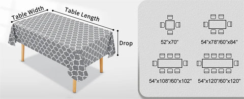 Olanly Waterproof Tablecloth Heat-Resistant Rectangle PVC Table Cloth For Wedding Kitchen Dining Desk Moroccan Table Coat Cover