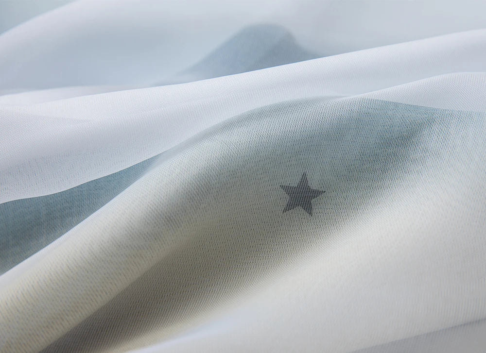 Rainbow Hollow-Out Star Blackout Curtains for Girl Kid Nursery Bedroom and Living Room Double Layer Window Cute Grommet Curtains