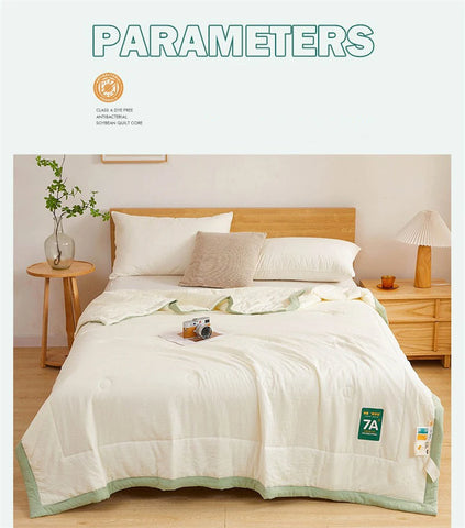 New Soya Fibre Filling Summer Quilt Queen Grade A Maternal and Child Thin Comforter Antimicrobial Breathable King Size Duvet