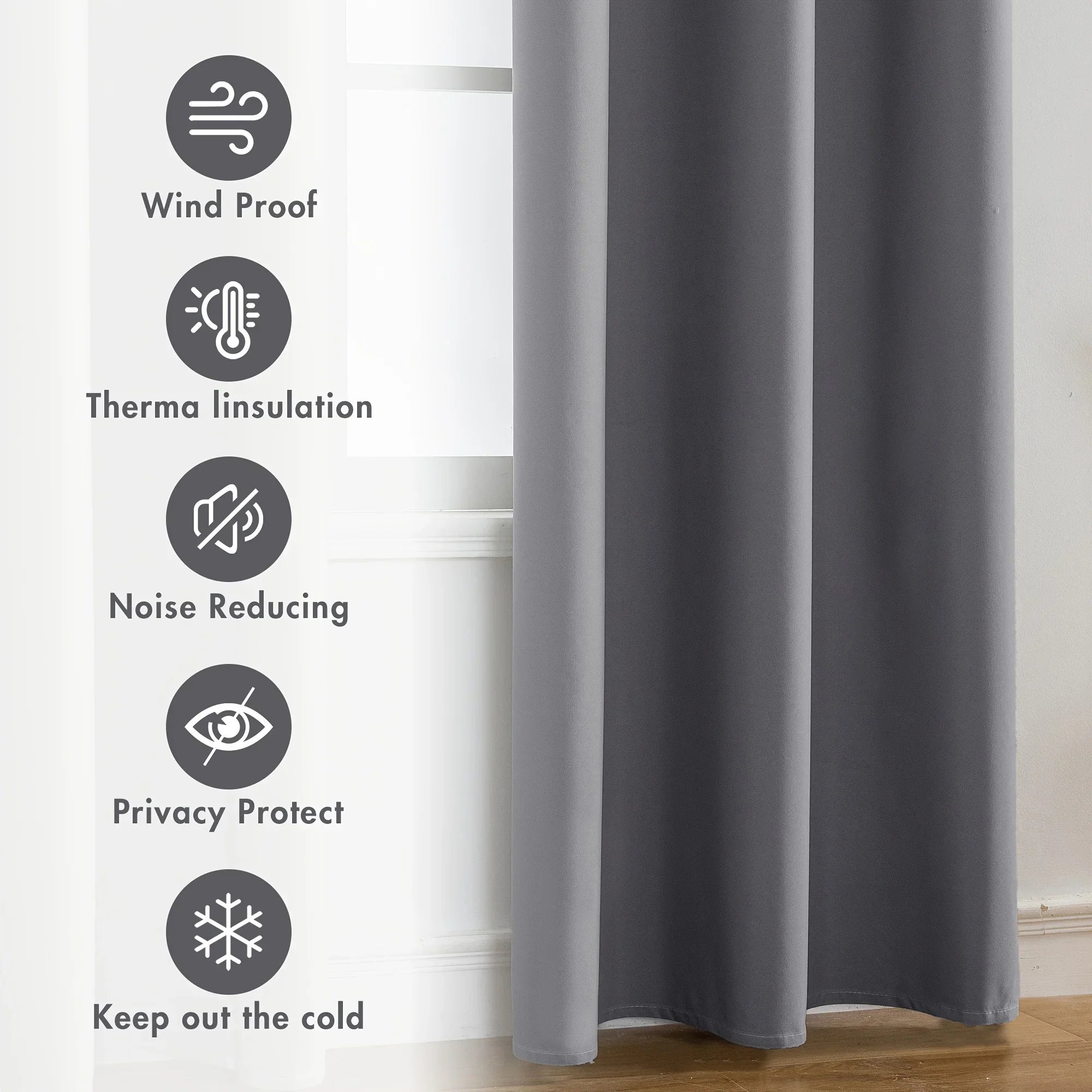 2pcs 100% Blackout Curtains, Thermal Insulated Window Drapes, Window Curtains for Bedroom Living Room, Home Decoration