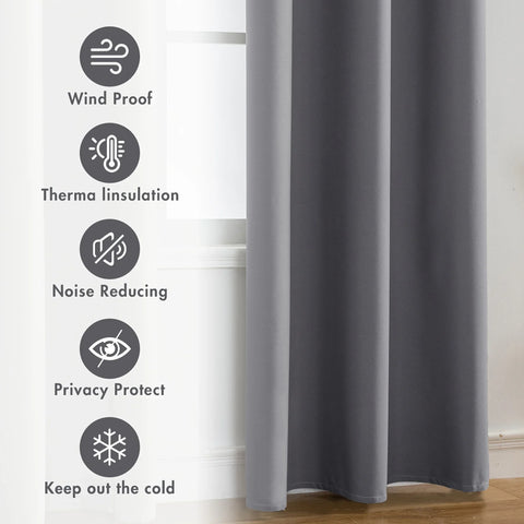 2pcs 100% Blackout Curtains, Thermal Insulated Window Drapes, Window Curtains for Bedroom Living Room, Home Decoration