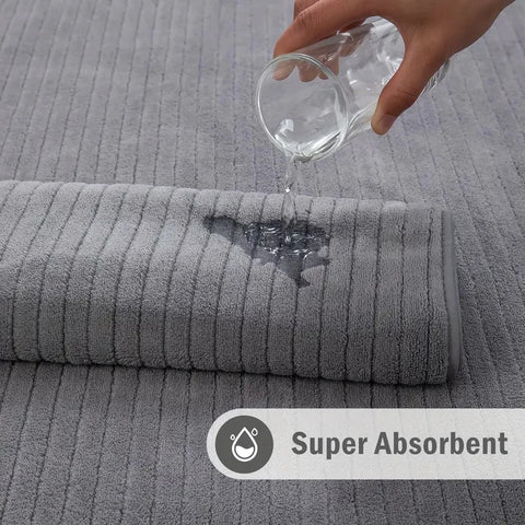 8 Pcs Bath Towel Set - 4 Washcloths, 2 Face Towels & 2 Bath Towels - Absorbent & Quick Dry, Ideal for Bathroom, Gym & Hotel Use