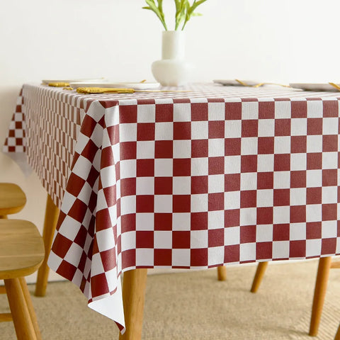 PVC Square Tablecloth Rectangle Waterproof Table Cloth Tabletop Cover Oil Proof Wipeable Table Covers for Kitchen Garden Dining
