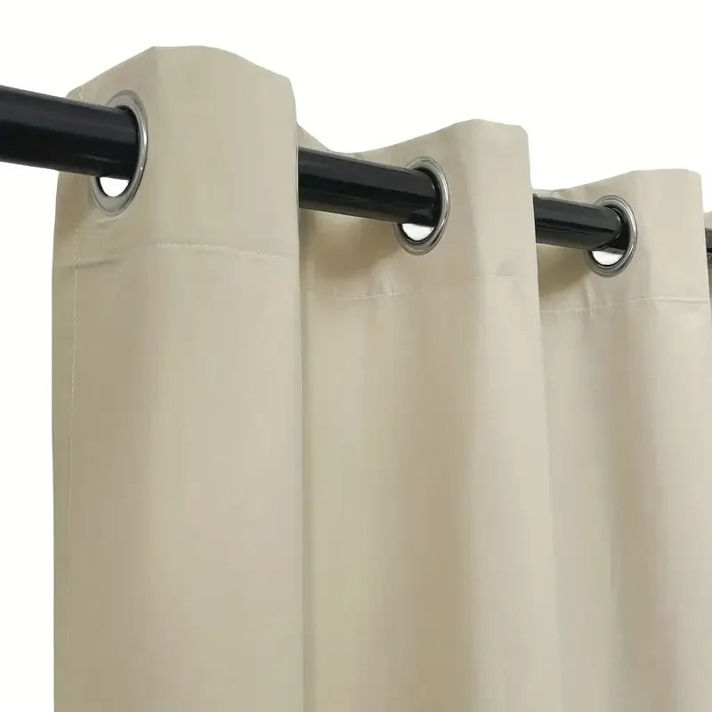 1PC Beige/Grey 100% Blackout Curtains with Grommets Total Privacy Drapes High Shade Shading Curtain For Living room Bedroom