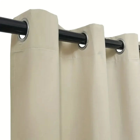 1PC Beige/Grey 100% Blackout Curtains with Grommets Total Privacy Drapes High Shade Shading Curtain For Living room Bedroom