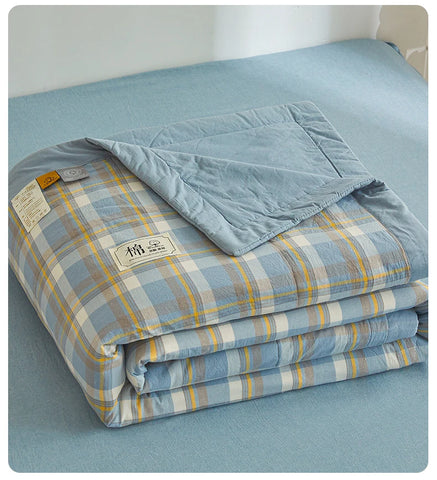 All cotton Air conditioning quilted quilt core summer washable comforter Simple Plaid soft duvet of single twin full queen size