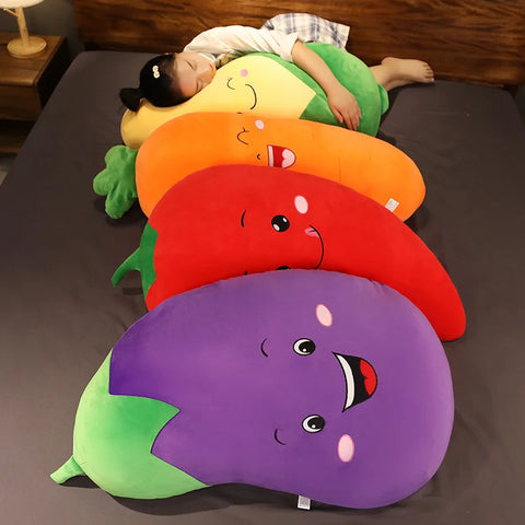 30/50cm Soft Cartoon Eggplant Corn Chili Carrot Plush Toys Stuffed Cushion Pillow Creative Plush Toy Doll