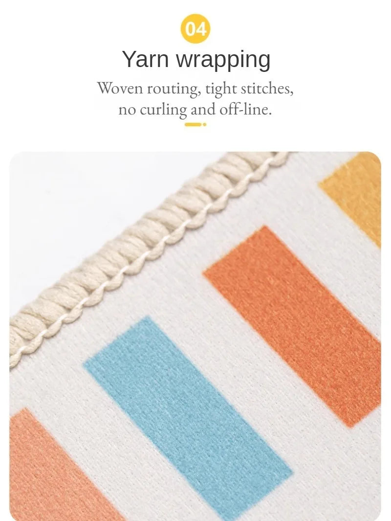 Cartoon Style Rugs for Bedroom Washable Living Room Decoration Round Carpet Anti-slip Children's Room Floor Mat Soft Bedside Rug