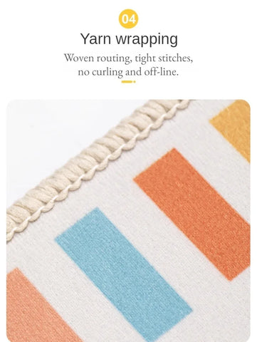 Cartoon Style Rugs for Bedroom Washable Living Room Decoration Round Carpet Anti-slip Children's Room Floor Mat Soft Bedside Rug