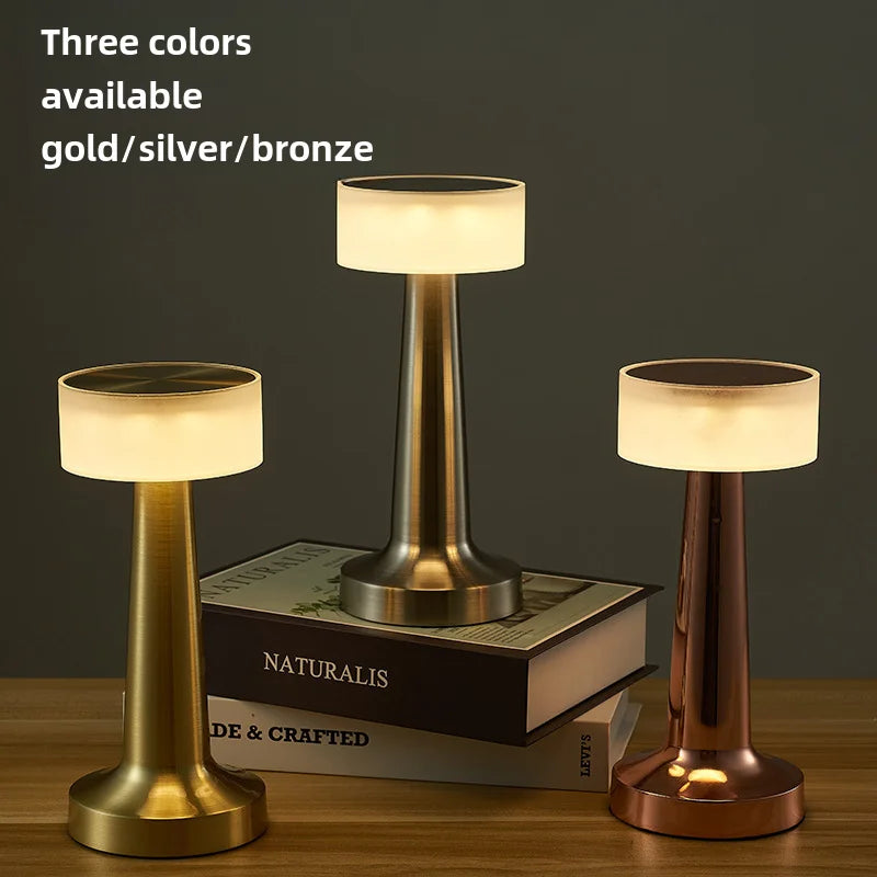 Bar small table lamp metal outdoor small table lamp dining table bedside creative night light dumbbell atmospher
