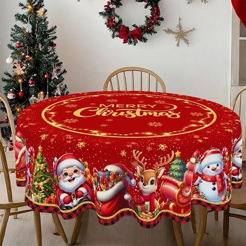 Christmas Tablecloth Christmas Decorations for Home 2025 Xmas Gifts Navidad New Year Winter Holiday Kitchen Dining Table Cover