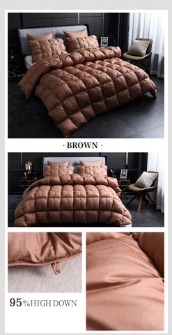 White Goose Down Duvet Warm Winter Thick 3D Bread Comforter Pinch Pleated Blanket Filling for Single Double Couple Bed Quilts