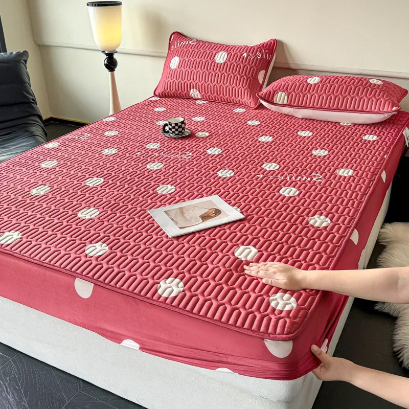 Natural Latex Thicked Summer Cooling Mat for Bed Soft Cool Feeling Fitted Sheet and Pillowcase Matress Cover Grade A Summer Mats