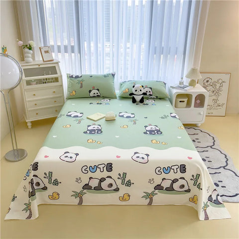 1pc Pure Cotton Bedsheet Floral Style Flat Sheet Single Sheets for Kids Adults Room Bed Linen sabana para cama (No Pillowcase)