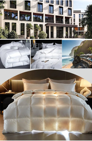 Winter Cotton Goose Down Quilt Five-Star Hotel Duvet Super Soft Fluffy Queen King Full Size Four Seasons Duvets Blanket 220x240