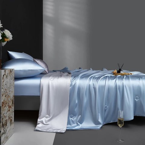 Luxurious Mulberry Silk Summer Quilt/Duvet/Comforter, 100% Natural Long Strand Silk Bedding, Washed Silk Shell, Lightweight Soft