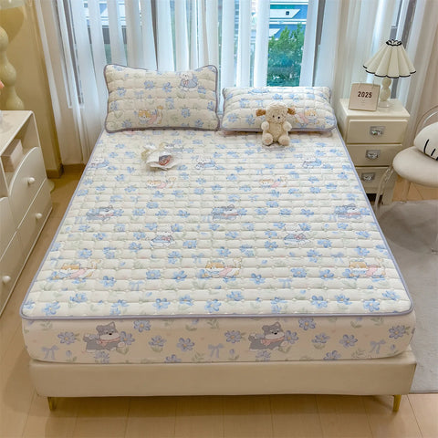 1pc Thicken Bed Cover Printed Bedspread Adulst Kids Room Bed Linen Skin-friendly Mattress Protector 침대커버 (No Pillowcase)