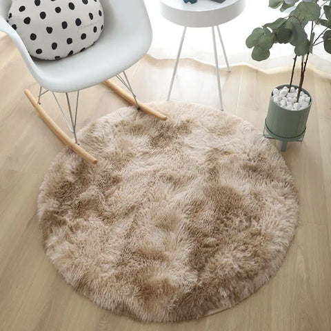 Plush Rugs Round Carpet For Living Room Sofa Foot Pad Fluffy Soft Kids Bedroom Cushion Balcony Hanging Basket Mat