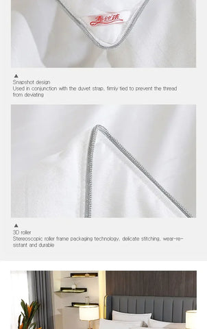 100% Mulberry Silk Quilt Healthy Beauty Handwork Silk Comforters Duvet Silk Filled Double Queen King Quilt 1PCS Durable Bedding