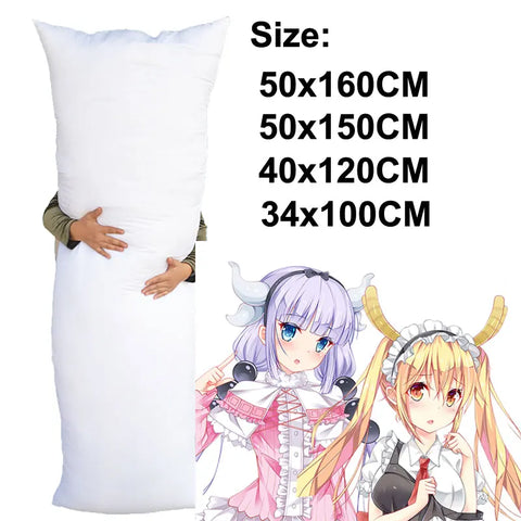 120 150 160 Anime Dakimakura Inner Hugging Long Pillow Body Pillows Rectangle Sleep Cushion White Pillow Insert Bed Cushion