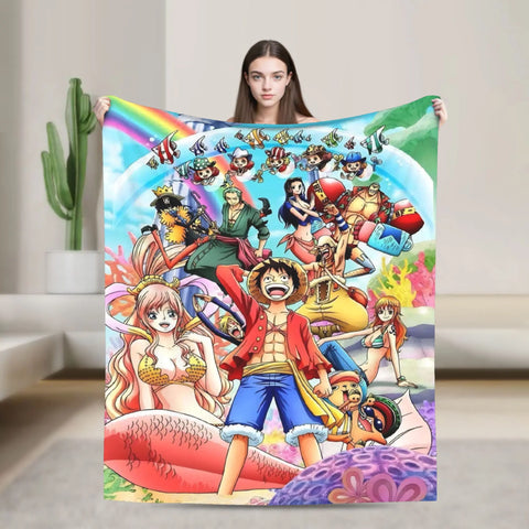 Japanese Adventure One Anime Piece-e Super Soft Blanket  Girls Boys Plush Bedding Couch Bed Flannel Bedspread Sofa Bed Cover