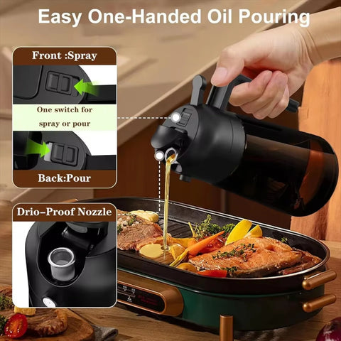 16oz/470ML Light Blocking Brown Oil Sprayer for Cooking 2 in 1 Olive Oil Dispenser Bottle for Kitchen Oil Bottle Seasoning Tools