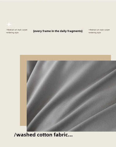 2025 New Washed Cotton Solid Color Single Quilt Set Skin Friendly Breathable Quilt Cover 180X220 200X230