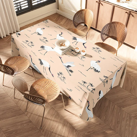 Modern Nordic Style Tablecloth Animal Print Kitchen Linen for Dining Room Decor Washable Home Textiles in Various Sizes (120cm x