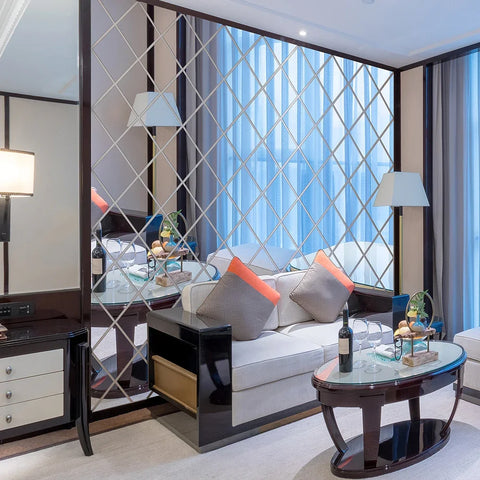 3D Mirror Stickers Acrylic Triangles Self-adhesive Diamonds DIY Wall Mirror Stickers for Living Room Home Decor 10/17/32/58Pcs