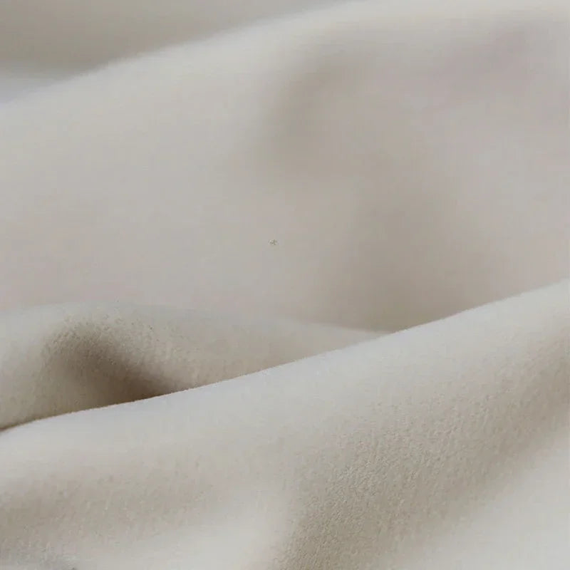 High End Milk Tea White Premium Thick Curtains Royal Real Velvet Blackout Soundproof Curtains for Bedroom Living Room Customized