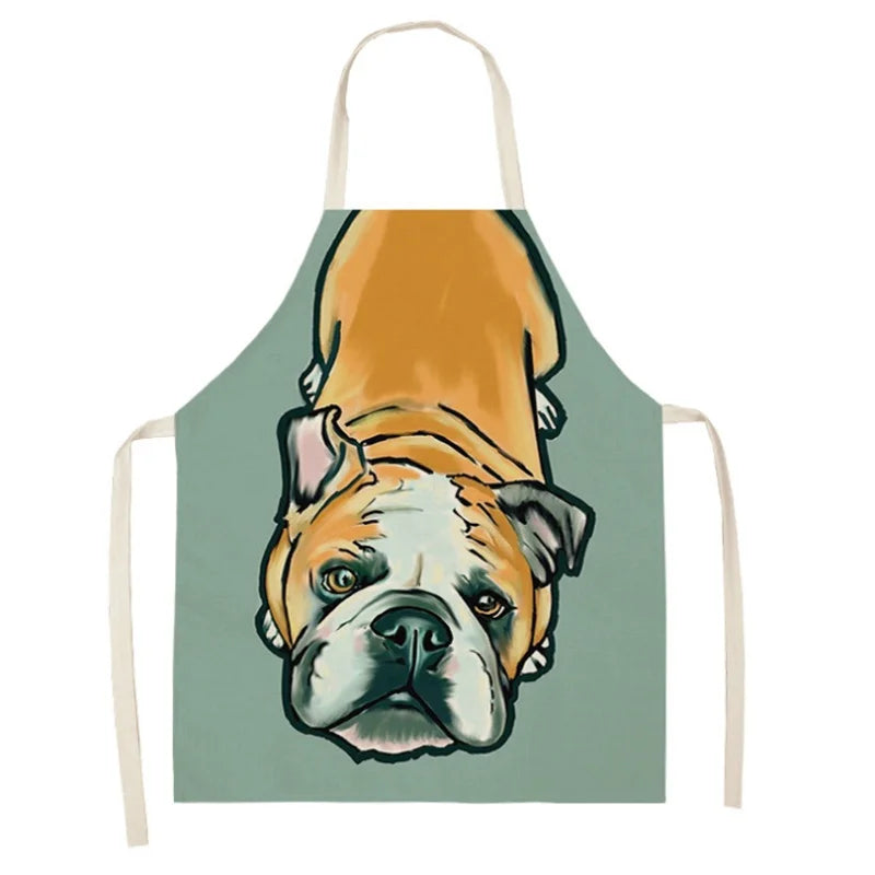 1Pcs Men Women Dog Printed Sleeveless Kitchen Hogar Pinafore Home Cleaning Tools 2 Size 68x55cm/47x38cm Aprons Tablier Cuisine