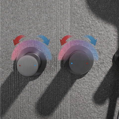 AITANA Minimalist Gun Grey Brass Ceiling Shower System Hidden Embedded Dual Handle Cold and Hot Water 2-Function Bathroom Mixer