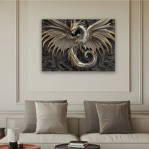 1pc Simple Black Dragon Tapestry, Polyester Fabric, Gold Decoration - Polyester Fabric, Suitable for Living Room, Bedroom