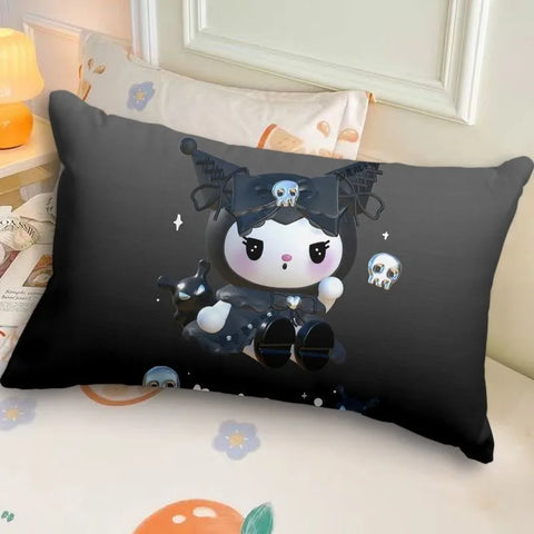 Sanrio Kuromi Pillowcase Cute Cartoon Kids Student Room Sleeping Pillowcase Sofa Cushion Cover Home Bedroom Room Decoration