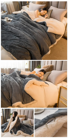 Wool Throw Blanket Keep Warm Winter Bed Blankets Double Sided Queen Duvet Cover Camping Double Bed Cover Bedspread On The Bed