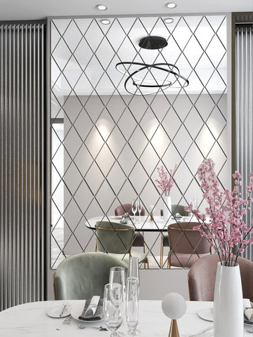 3D Mirror Stickers Acrylic Triangles Self-adhesive Diamonds DIY Wall Mirror Stickers for Living Room Home Decor 10/17/32/58Pcs