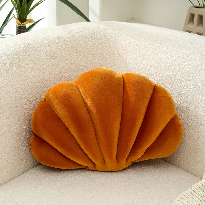 Inyahome Cute 3D Seashell Decorative Pillow Ocean Series Cushion for Bedroom Living Kids Room Gifts Pillow Christmas Party Decor
