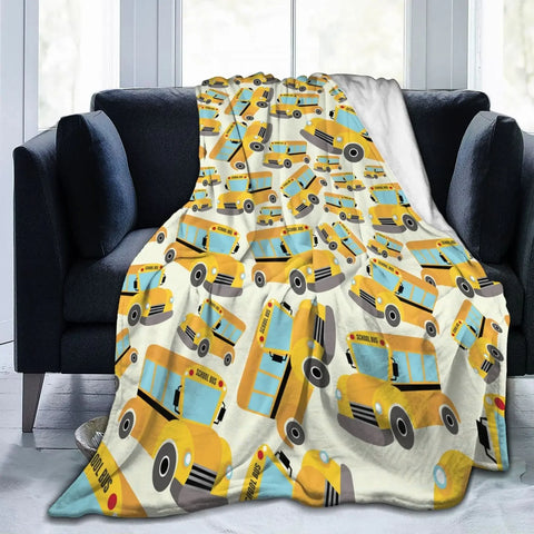 Yellow Construction Truck Blanket Cartoon Tractor Cars Flannel Throw Blankets for All Season Kids Boys Excavator Sofa Blanket