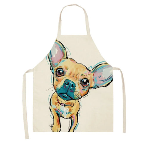 1Pcs Men Women Dog Printed Sleeveless Kitchen Hogar Pinafore Home Cleaning Tools 2 Size 68x55cm/47x38cm Aprons Tablier Cuisine