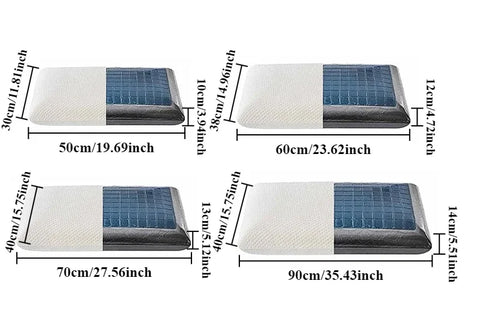 Double Sided Gel Cooling Memory Foam Pillow Summer Ice Feel Bamboo Charcoal Orthopedic Neck Pain Relief Pillow with Pillowcase