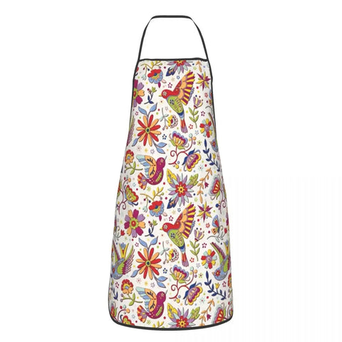 Unisex Beautiful Mexican Floral Art Apron Kitchen Chef Cooking Baking Bib Women Men Mexico Tablier Cuisine for Painting