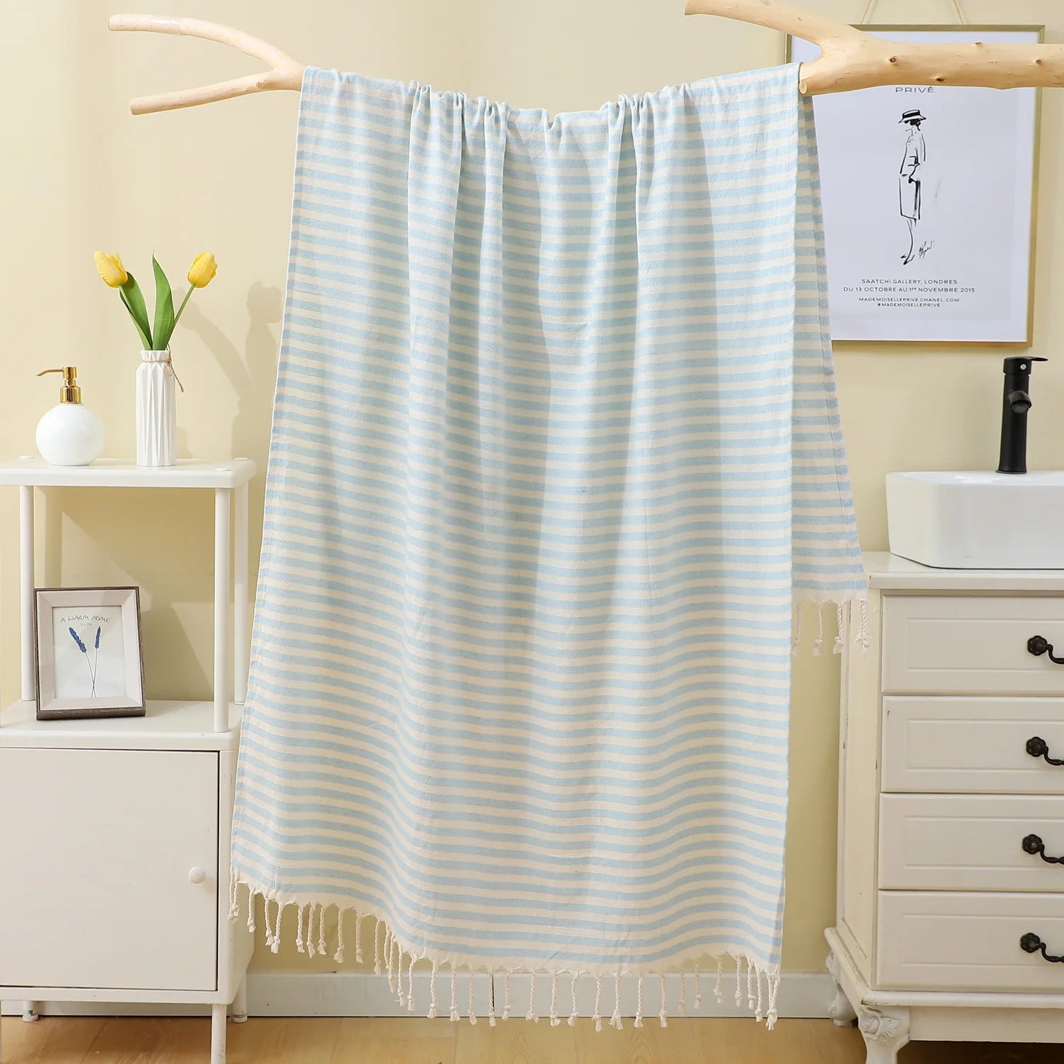 100x180CM Cotton Turkish Beach Towel Sauna Spa Gym Sports Fitness Fringed Bath Towel Shawl Scarf Sang Travel Blanket